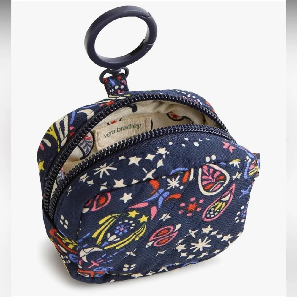 🆕 Vera Bradley Premium Cotton Zip Earbud Bag Charm